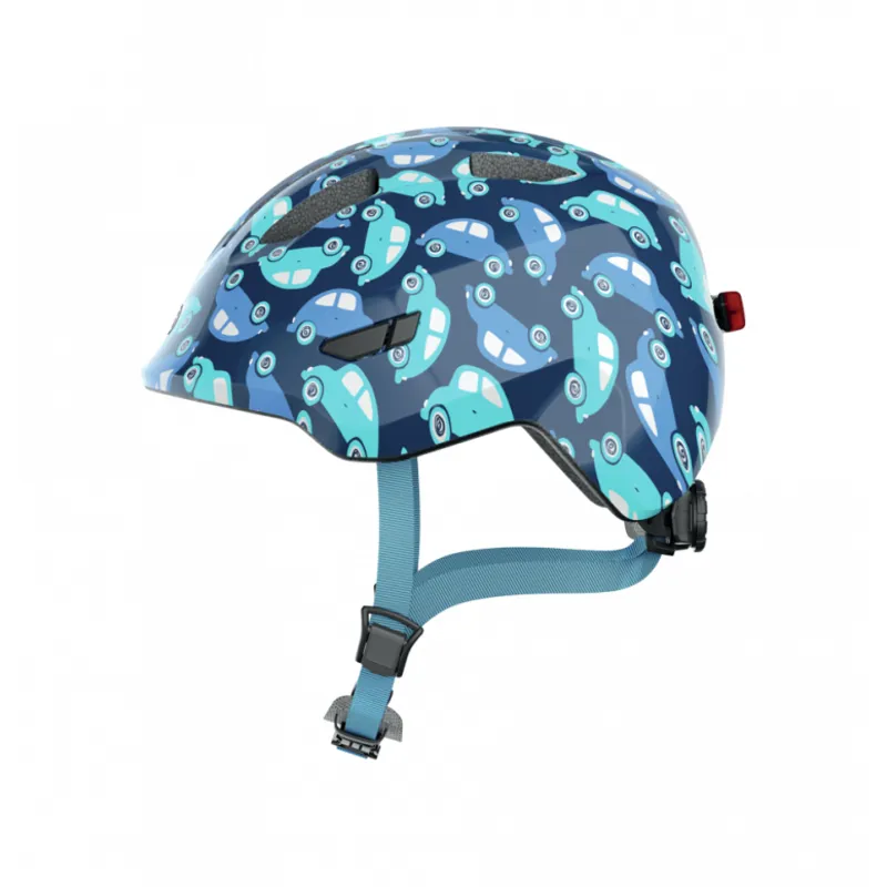 Abus Smiley 3.0 LED Kids Helmet - Blue Car 3 Abus Smiley 3.0 LED Kids Helmet - Blue Car