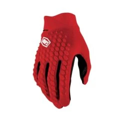 100 Percent Geomatic Long Finger Gloves - Grey/Racer Red