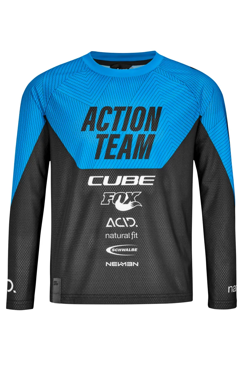 Cube Junior X Action Team Long Sleeve Jersey - Black/Blue 5 Cube Junior X Action Team Long Sleeve Jersey - Black/Blue - Image 3