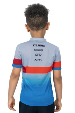Cube Junior Teamline Short Sleeve Jersey - Blue/Red/Grey -Castelli Store 11340 3