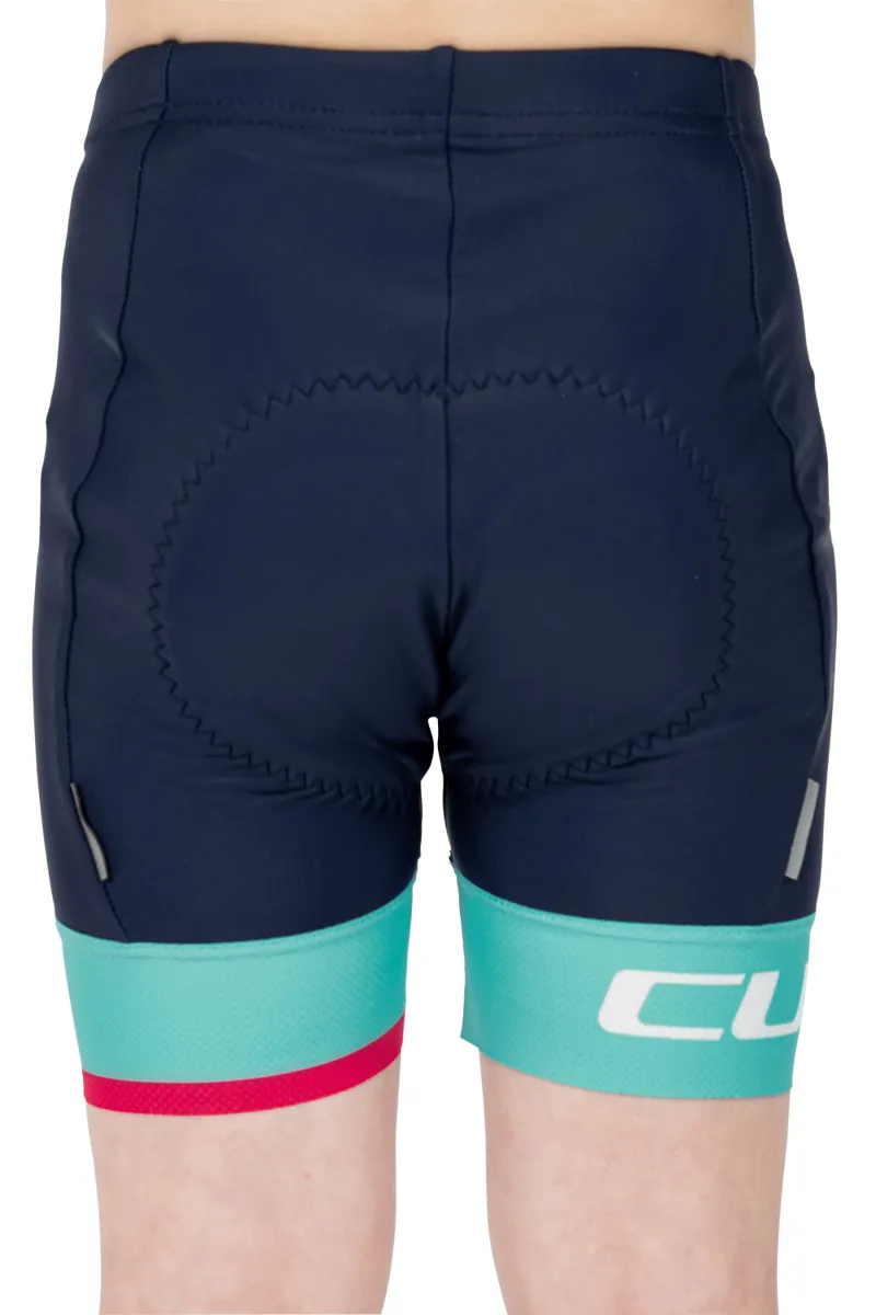 Cube Junior Lycra Cycling Shorts - Blue/Mint 5 Cube Junior Lycra Cycling Shorts - Blue/Mint - Image 3