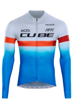 Cube Teamline Long Sleeve Jersey - Blue/Red/Grey -Castelli Store 11492 1