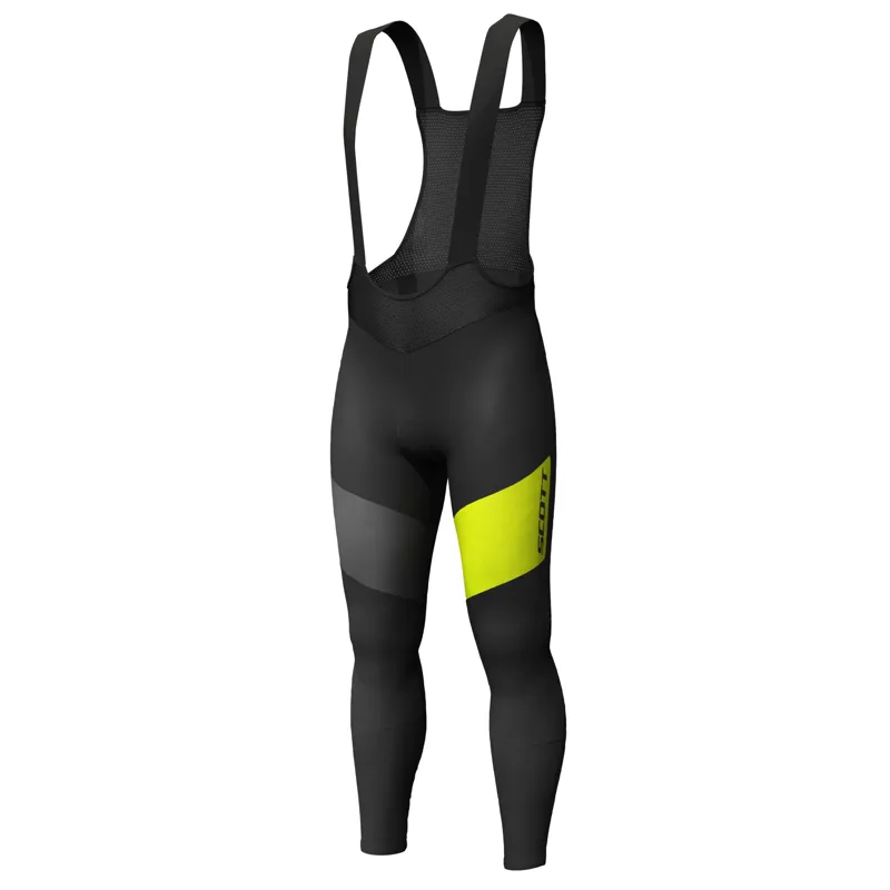 Scott RC Warm Bib Tights - Black/Sulphur Yellow 4 Scott RC Warm Bib Tights - Black/Sulphur Yellow - Image 2