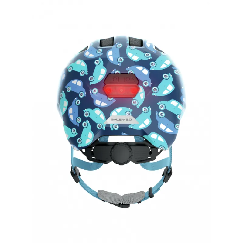 Abus Smiley 3.0 LED Kids Helmet - Blue Car 9 Abus Smiley 3.0 LED Kids Helmet - Blue Car - Image 7