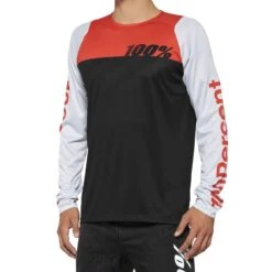 100 Percent R-Core Men's Long Sleeve Jersey - Black/Slate Blue -Castelli Store 40005 00000