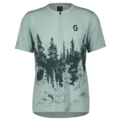 Scott Trail Flow Zip Men's Short Sleeve Jersey - Mineral Green/Aruba Green -Castelli Store 4032317502