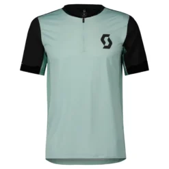 Scott Trail Vertic Zip Men's Short Sleeve Jersey - Mineral Green/Black -Castelli Store 4032947555 1