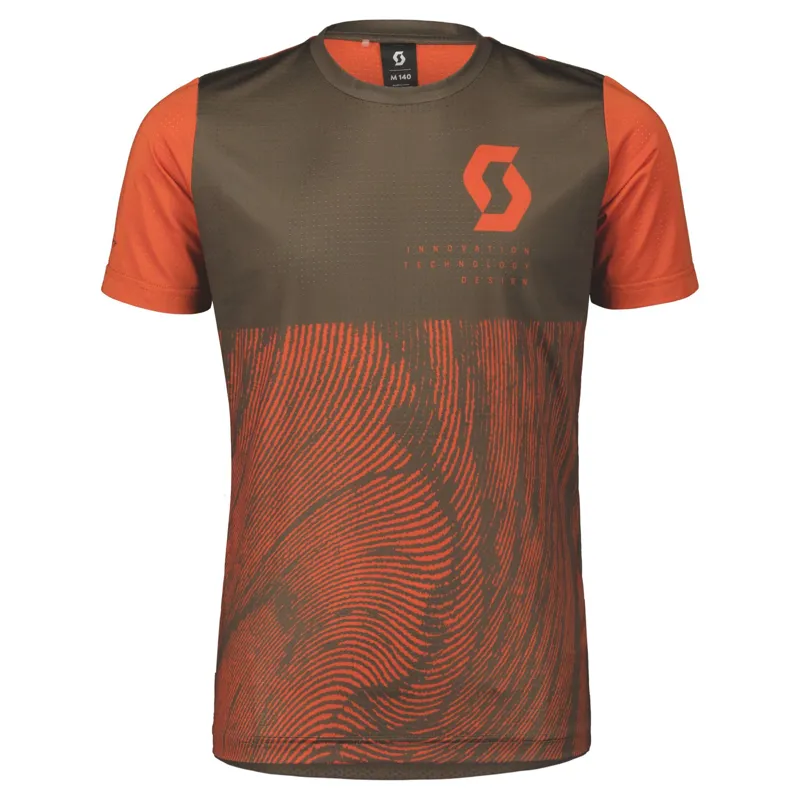 Scott Trail Vertic 10 Junior Short Sleeve Jersey - Braze Orange/Shadow Brown 5 Scott Trail Vertic 10 Junior Short Sleeve Jersey - Braze Orange/Shadow Brown - Image 3