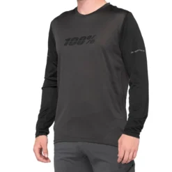 100 Ridecamp Men's Long Sleeve Jersey - Black/Charcoal -Castelli Store 41402 181