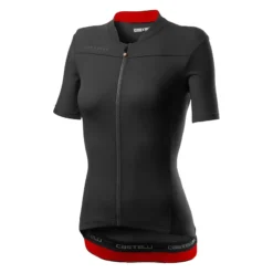 Castelli Anima 3 Womens Short Sleeve Jersey - Light Black/Red