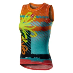 Castelli Pro Mesh Womens Sleeveless Base Layer - Yellow Fluo Flower -Castelli Store 452007920p 996 01 1400wx1400h