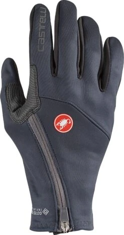 Castelli Mortirolo Men's Long Finger Windproof Gloves - Light Black