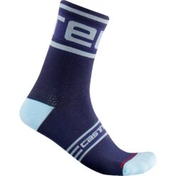 Castelli Prologo 15 Men's Socks - Steel Blue/Pop Orange/Black -Castelli Store CS21028SavileBlue