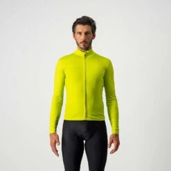 Castelli Pro Thermal Mid Men's Long Sleeve Jersey - Pro Red -Castelli Store CS21516Chartreuse
