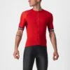 Castelli Entrata VI Men's Short Sleeve Jersey - Ivory/Light Black/Red -Castelli Store CS220250231 1