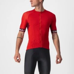 Castelli Entrata VI Men's Short Sleeve Jersey - Ivory/Light Black/Red