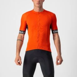 Castelli Entrata VI Men's Short Sleeve Jersey - Ivory/Light Black/Red -Castelli Store CS220256561 1