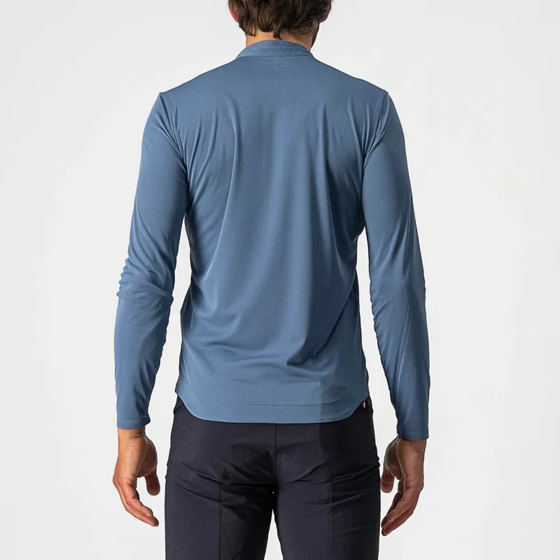 Castelli Tech 2 Henley Men's Long Sleeve Technical T-Shirt - Steel Blue 3 Castelli Tech 2 Henley Men's Long Sleeve Technical T-Shirt - Steel Blue