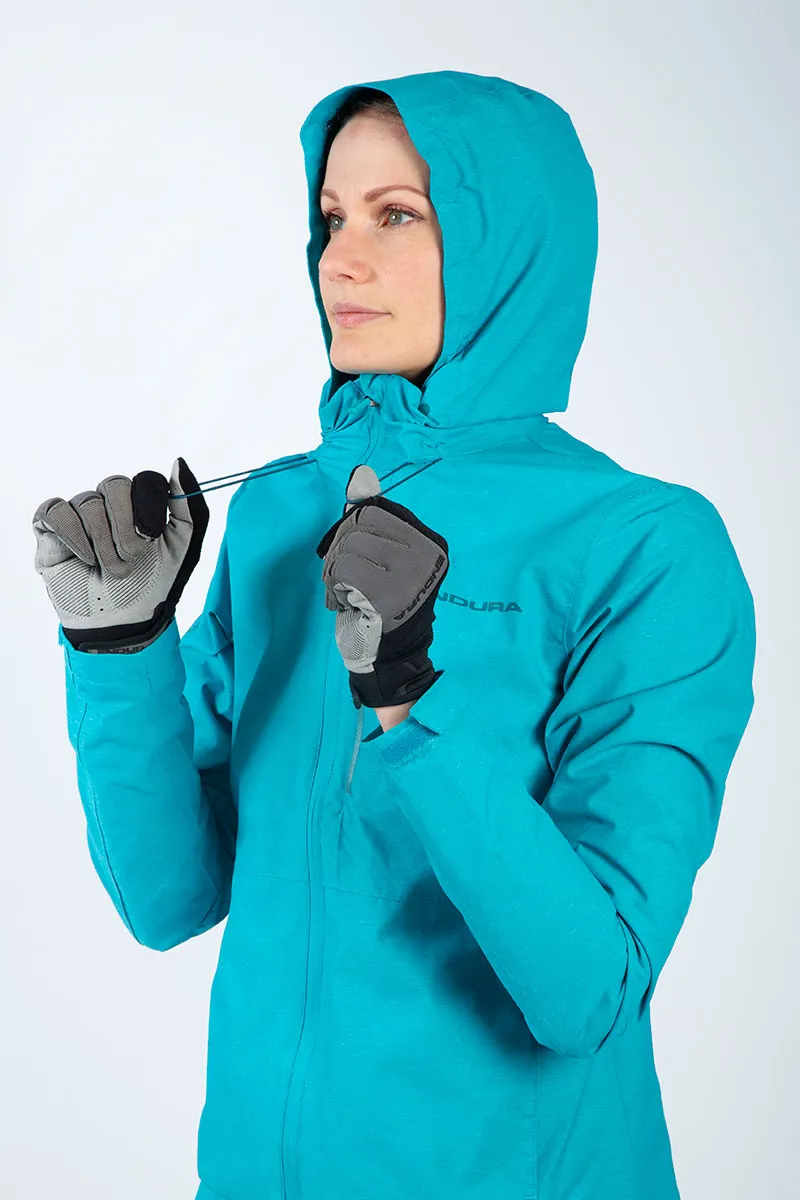 Endura Hummvee Waterproof Women's Hooded Jacket - Pacific Blue 4 Endura Hummvee Waterproof Women's Hooded Jacket - Pacific Blue - Image 2