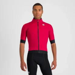 Sportful Fiandre Pro Short Sleeve Men's Windproof Jacket - Red Rumba -Castelli Store SF19501REDRumba1