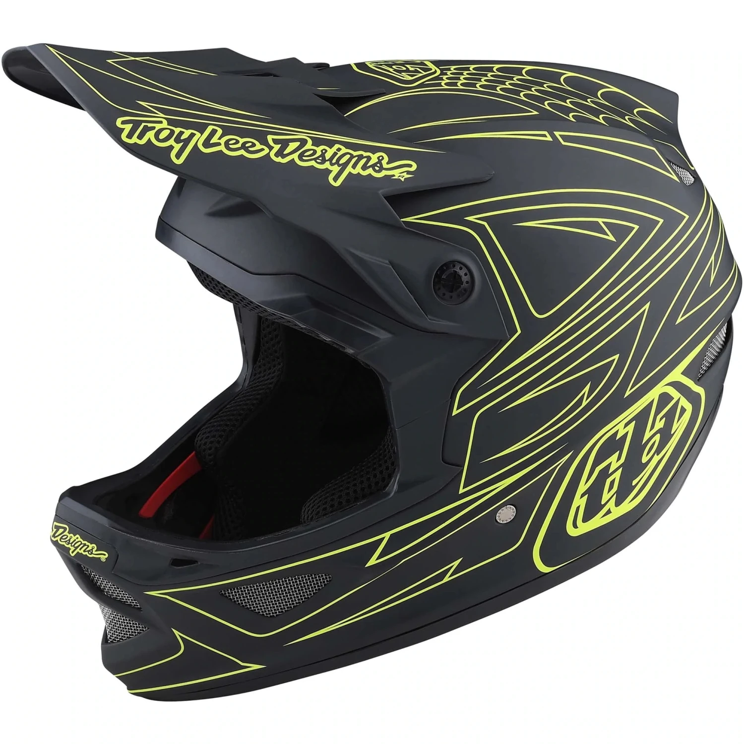 Troy Lee Designs D3 Fiberlite MIPS Full Face Helmet - Slant Green 10 Troy Lee Designs D3 Fiberlite MIPS Full Face Helmet - Slant Green - Image 8