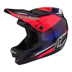 Troy Lee Designs D4 Carbon MIPS Full Face Helmet - Saber Red -Castelli Store TLD B23D1 D4CF REVERB PNKPUR 07