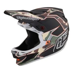 Troy Lee Designs D4 Composite MIPS Full Face Helmet - Qualifier White/Orange -Castelli Store TLD B23D1 D4CM MATRIXCAMO ARMYGRN 07