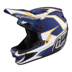 Troy Lee Designs D4 Composite MIPS Full Face Helmet - Qualifier White/Orange -Castelli Store TLD B23D1 D4CM MATRIX BLU 07