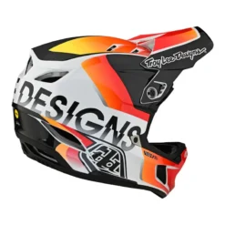 Troy Lee Designs D4 Composite MIPS Full Face Helmet - Qualifier White/Orange -Castelli Store TLD B23D1 D4CM QUALIFIER WHTORG 04