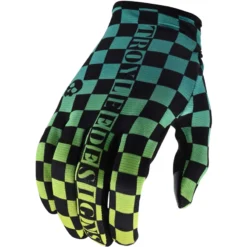Troy Lee Designs Troy Lee Flowline Men's MTB Long Finger Gloves - White/Black Checkers -Castelli Store TLD FLOWLINE GLOVE CHECKERS GRNBLK 01