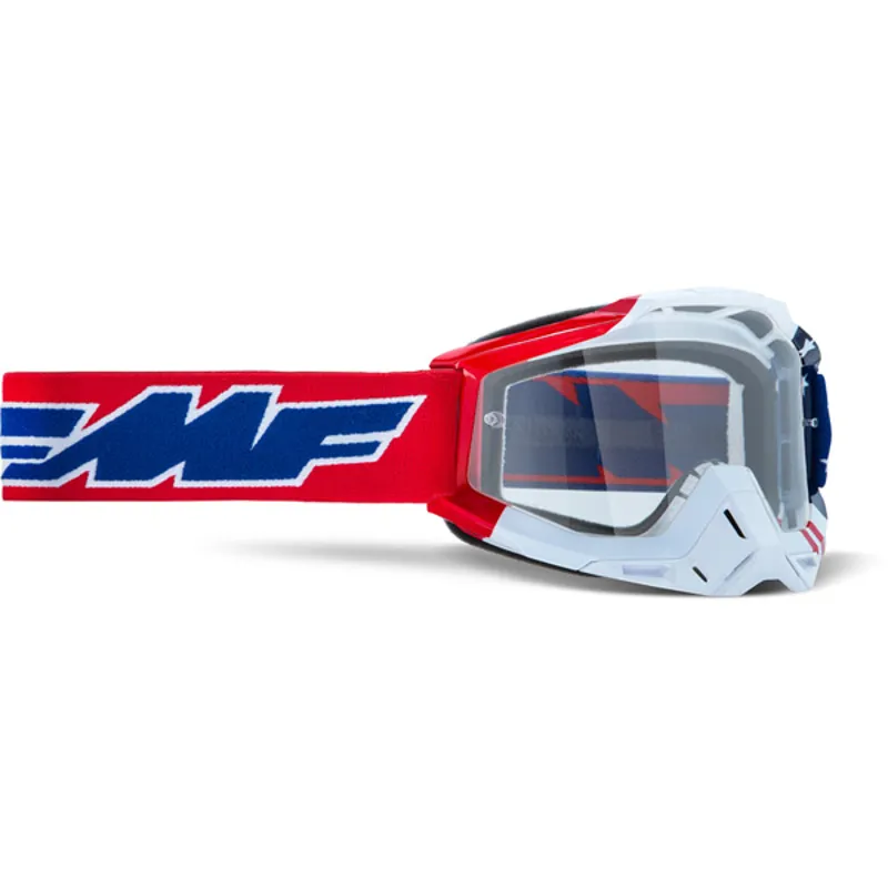 FMF PowerBomb US Of A Goggles - US Of A/Clear Lens 3 FMF PowerBomb US Of A Goggles - US Of A/Clear Lens