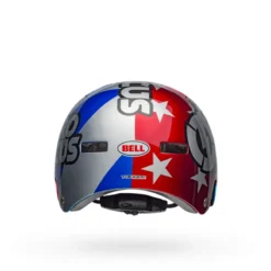 Bell Local BMX/Skate Helmet - Nitro Circus Gloss Silver/Blue/Red -Castelli Store bell local bmx skate helmet nitro circus gloss silver blue red back 1