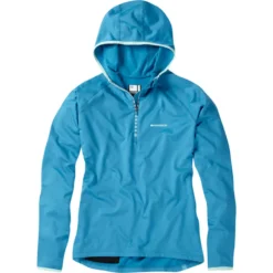 Madison Zena Womens Long Sleeve Hooded Top - Caribbean Blue