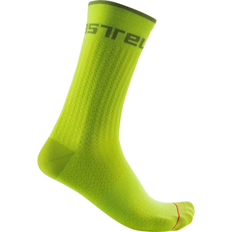 Castelli Distanza 20 Men's Socks - Electric Lime 3 Castelli Distanza 20 Men's Socks - Electric Lime