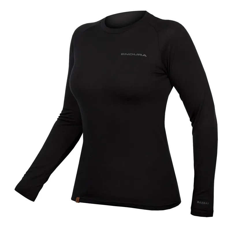 Endura BaaBaa Blend Women's Long Sleeve Baselayer - Black 3 Endura BaaBaa Blend Women's Long Sleeve Baselayer - Black