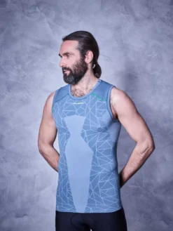Cube Race Be Cool Sleeveless Base Layer - Grey/Green