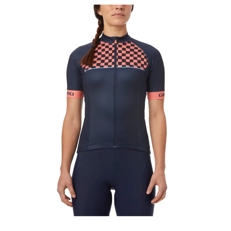 Giro Womens Chrono Sport Short Sleeve Jersey - Blue Checks 5 Giro Womens Chrono Sport Short Sleeve Jersey - Blue Checks - Image 3