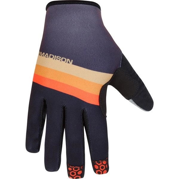 Madison Alpine Long Finger Gloves - Black/Chilli Red/Blue Curaco 3 Madison Alpine Long Finger Gloves - Black/Chilli Red/Blue Curaco