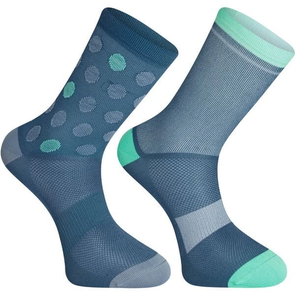 Madison Sportive Mid Socks Twin Pack - Blue Spot/White Stripe 7 Madison Sportive Mid Socks Twin Pack - Blue Spot/White Stripe - Image 5