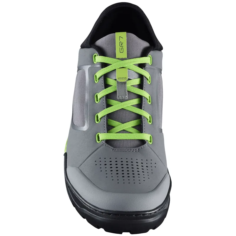 Shimano GR7 Flat Pedal Men's MTB Shoes - Grey/Green 3 Shimano GR7 Flat Pedal Men's MTB Shoes - Grey/Green