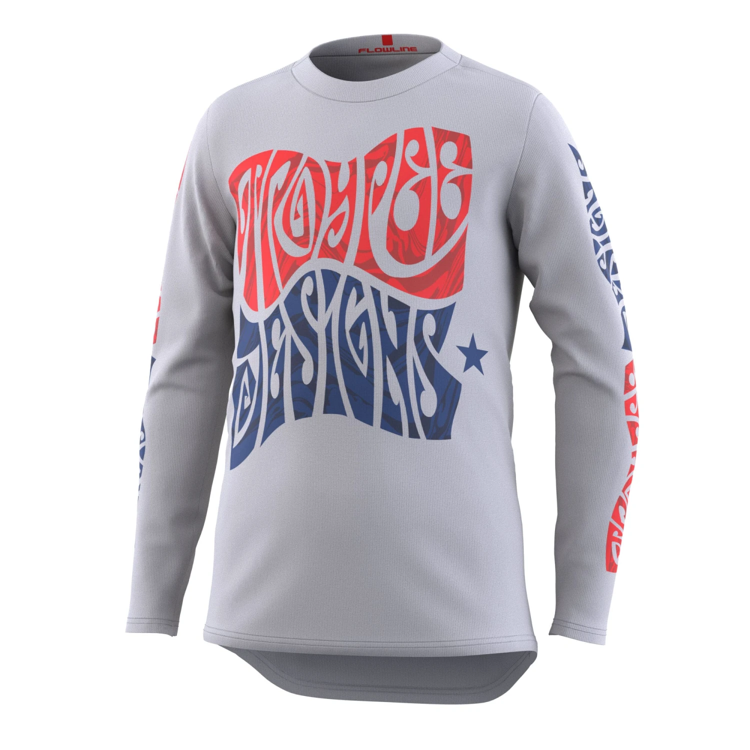 Troy Lee Designs Flowline Youth Long Sleeve Jersey - Revert True Blue 3 Troy Lee Designs Flowline Youth Long Sleeve Jersey - Revert True Blue